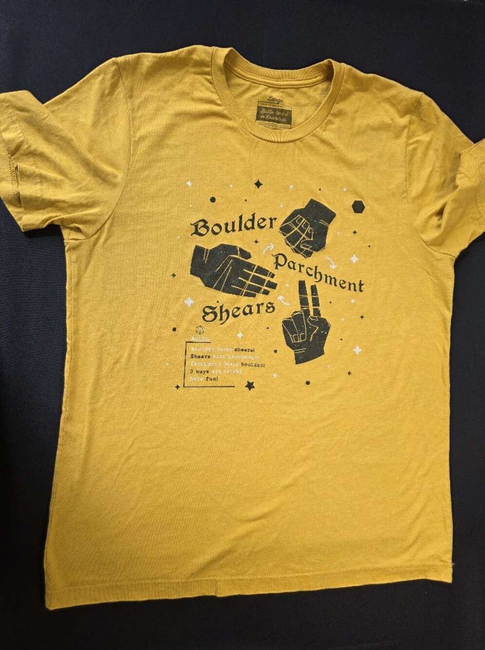 Critical Role Boulder Parchment Shears Tee Large D&D